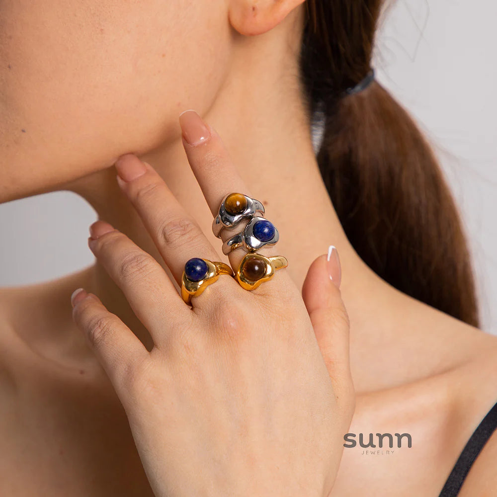 Mattie Tiger Eye Heart Ring