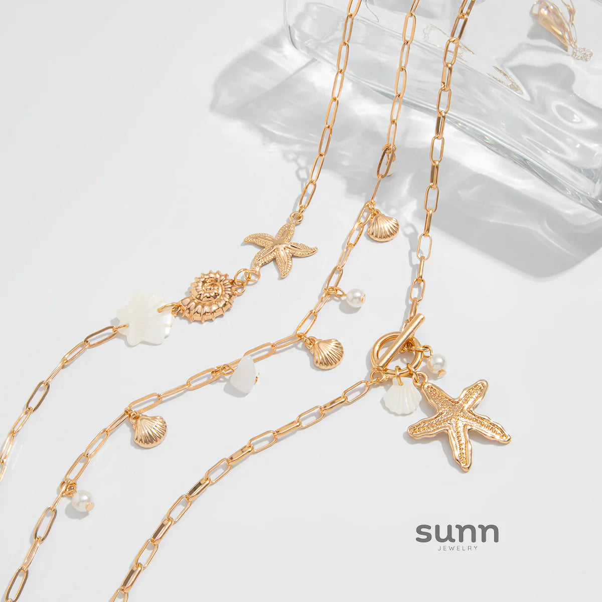 Maya Ocean Charm Necklace Set