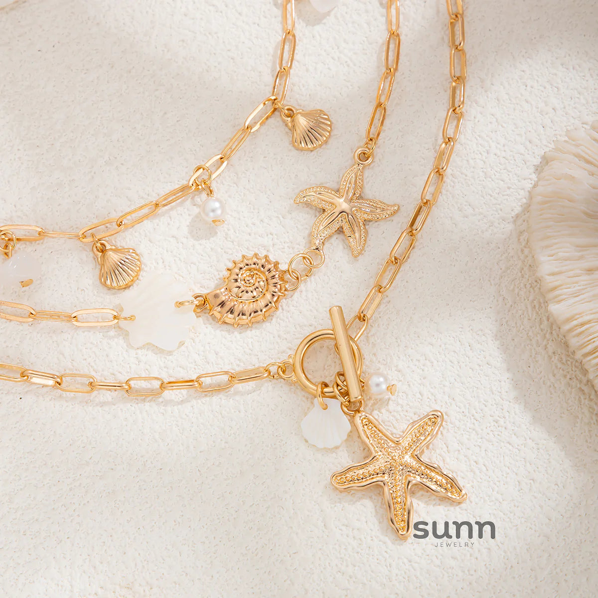 Maya Ocean Charm Necklace Set