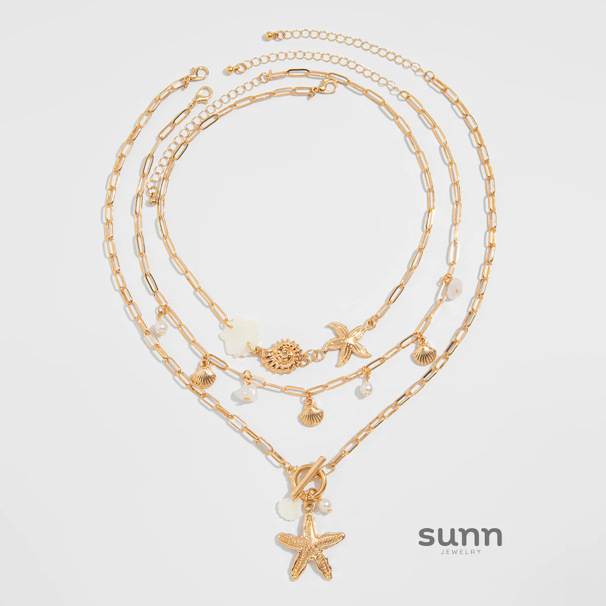 Maya Ocean Charm Necklace Set
