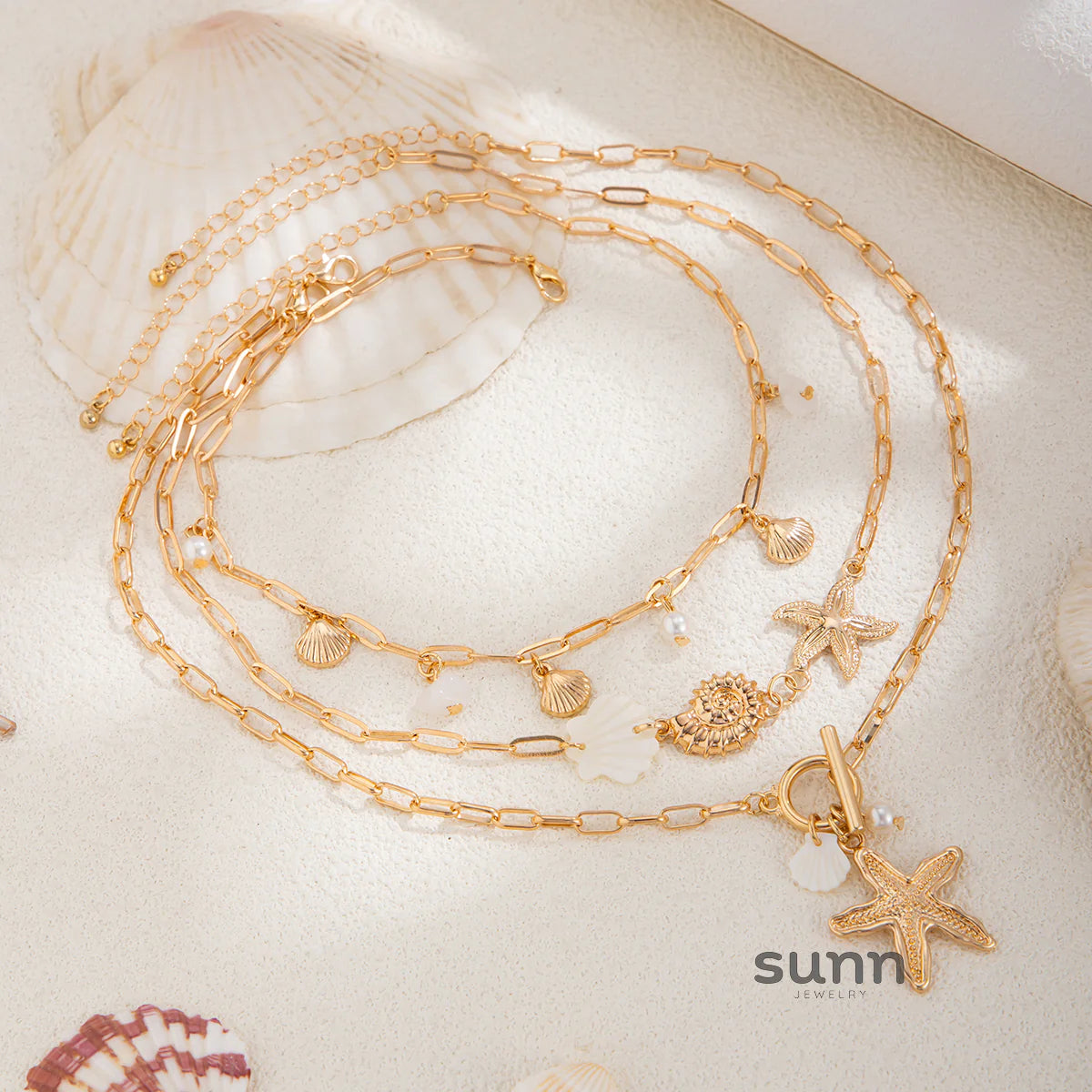 Maya Ocean Charm Necklace Set