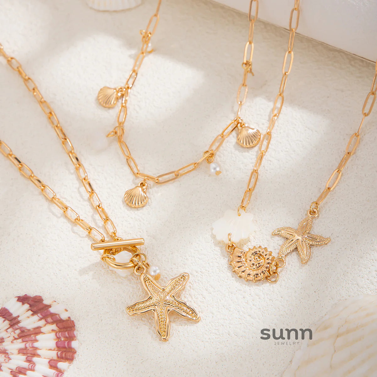 Maya Ocean Charm Necklace Set