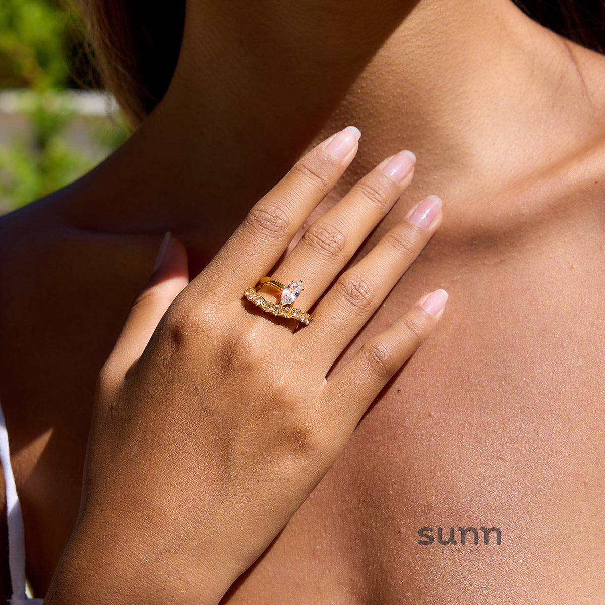 Mayah Zircon Crossover Ring [7SOANIXR]