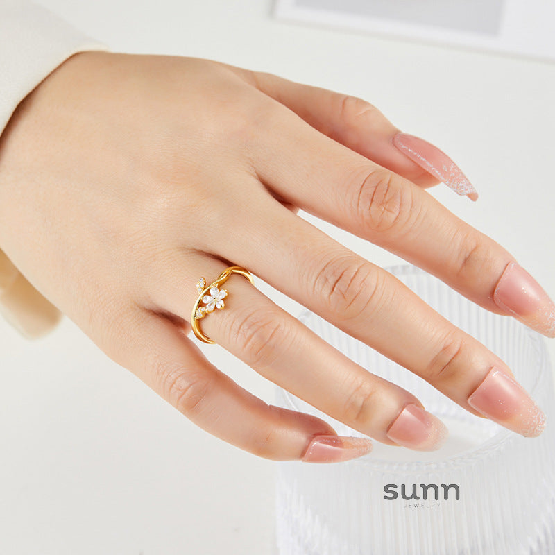Mayar Dainty Zircon Flower Ring [AYIIM3MZ]