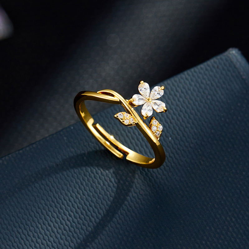 Mayar Dainty Zircon Flower Ring [LHUXS13F]