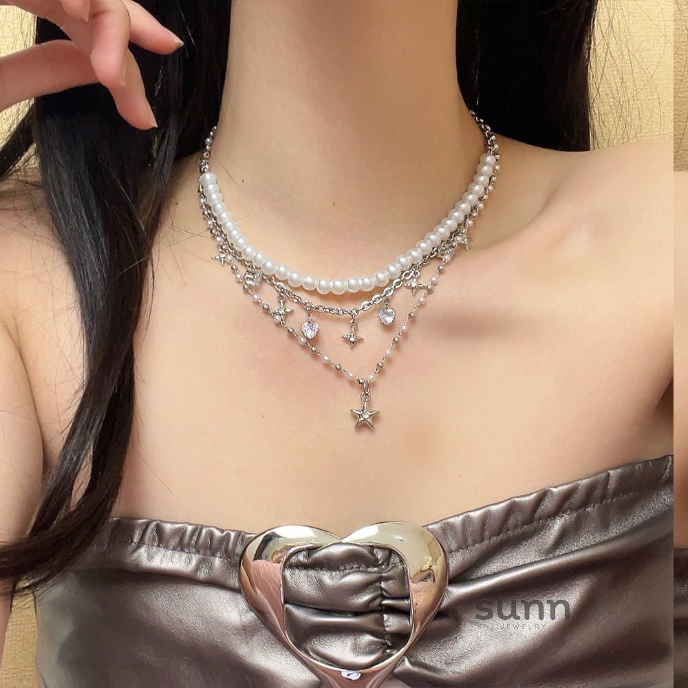 Mayar Star Layered Pearl Choker [OYYSQ4AN]