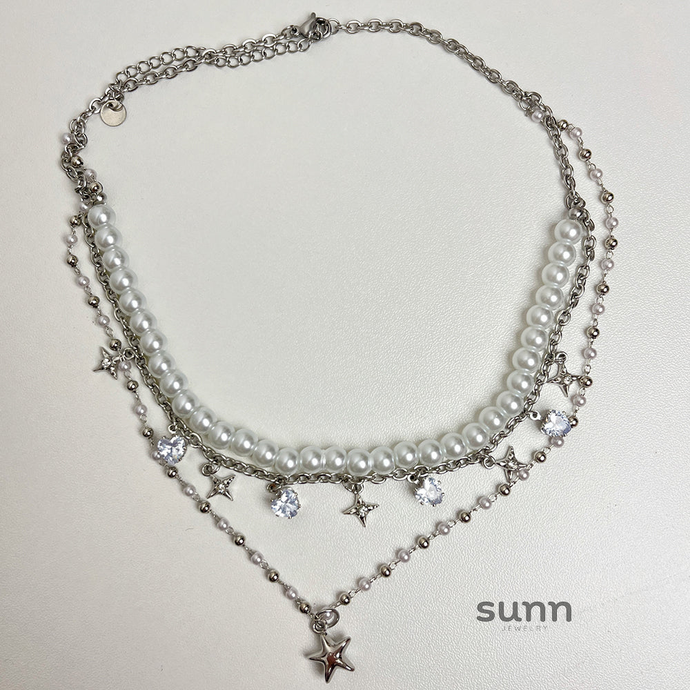 Mayar Star Layered Pearl Choker [SVXLGHNE]
