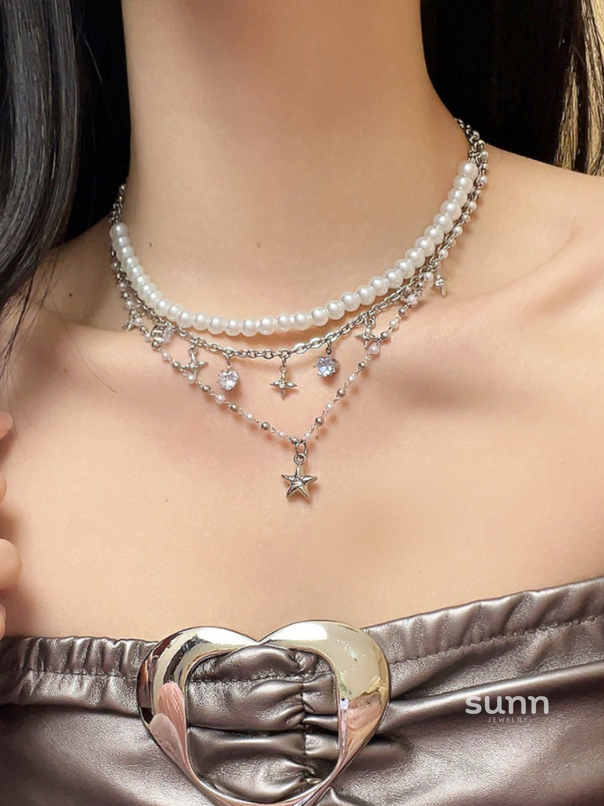 Mayar Star Layered Pearl Choker [GQHP9D7X]