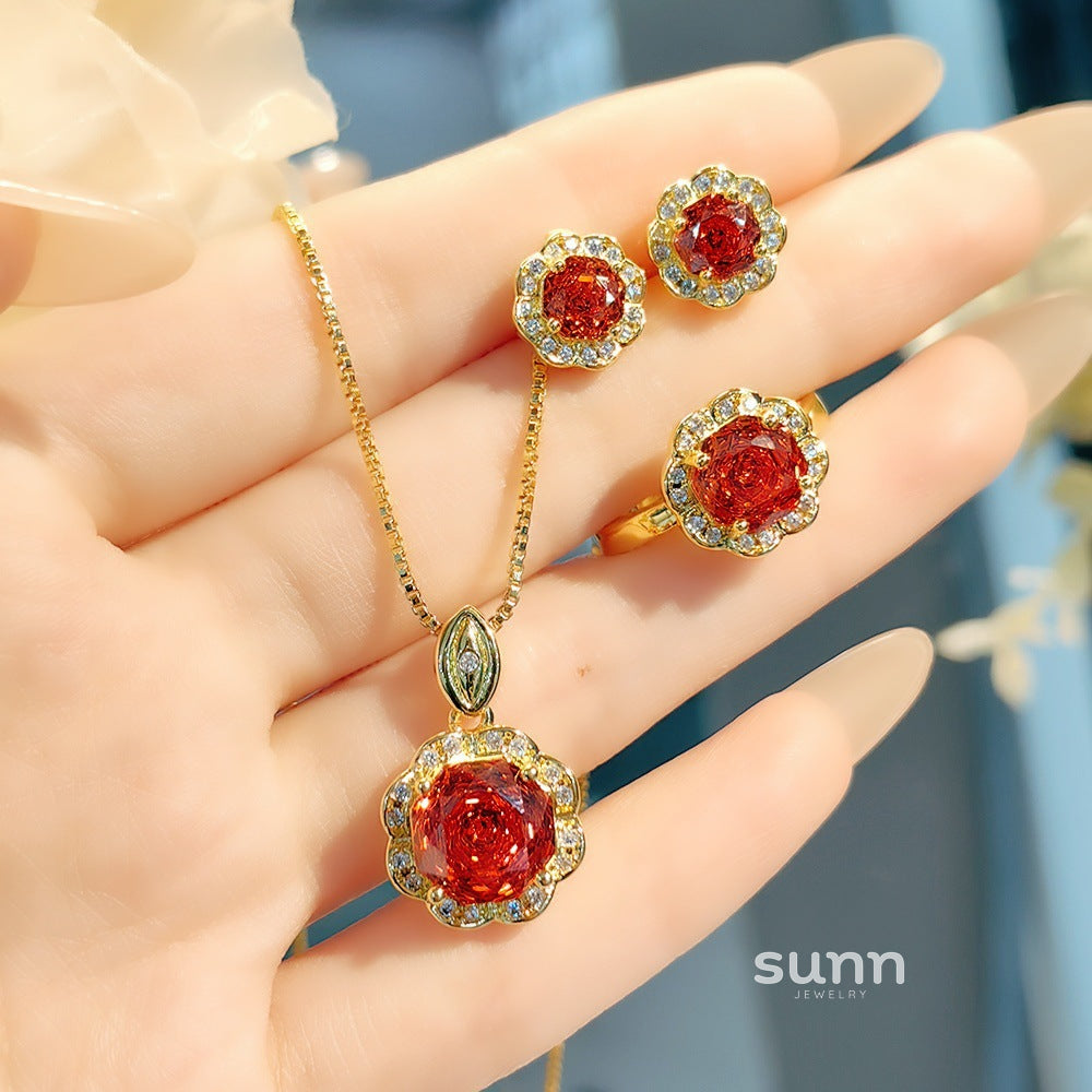Mayleen Rose Gemstone Jewelry Set [HM7IWLBZ]