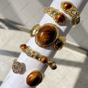 Mayleigh Snake Tiger Eye Ring Set [OMCD5ZCV]