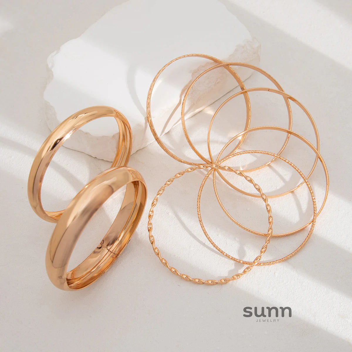Maylie Stackable Twist Bangle Set