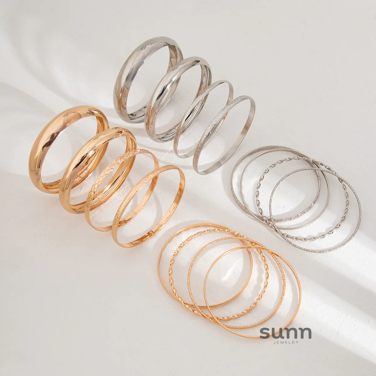 Maylie Stackable Twist Bangle Set