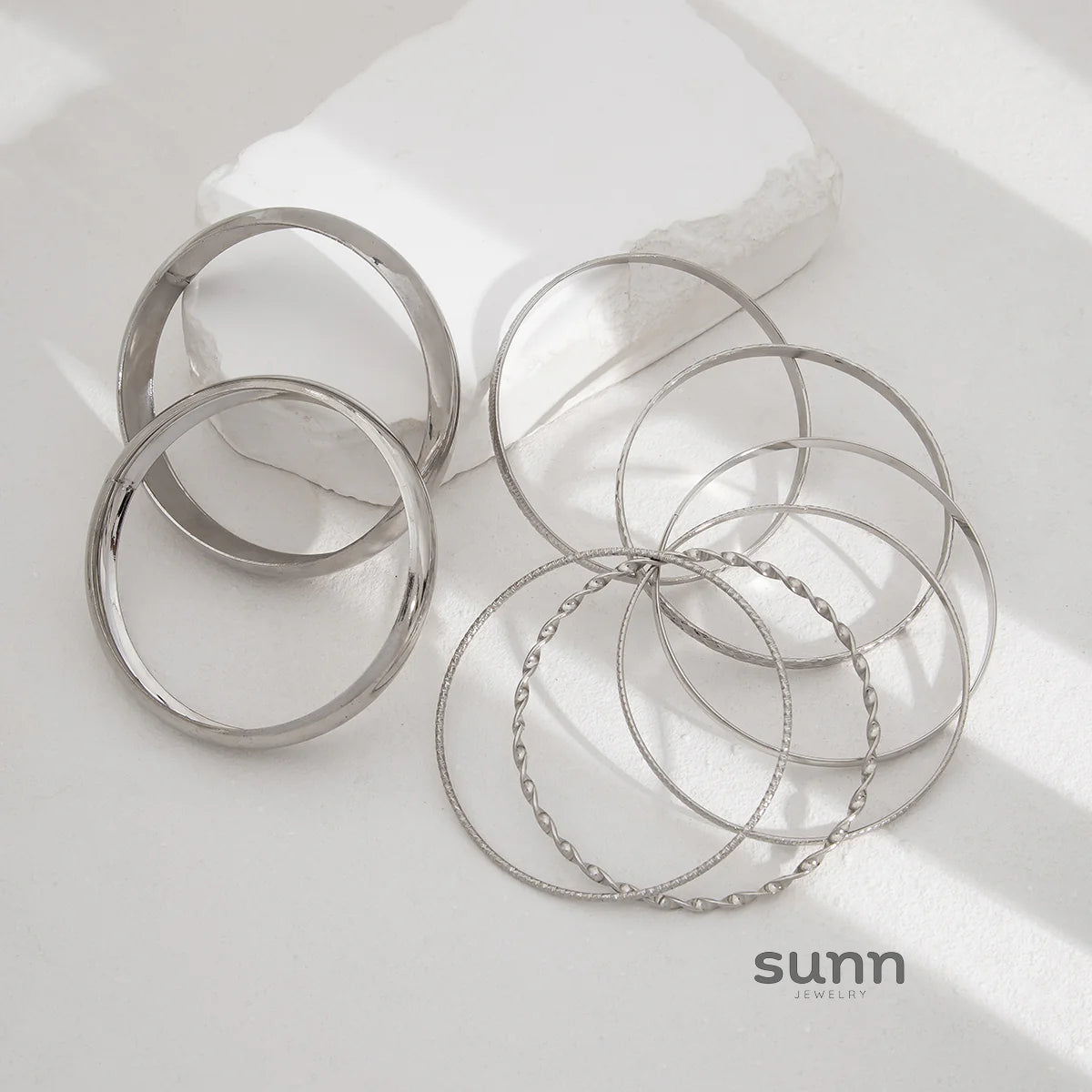 Maylie Stackable Twist Bangle Set