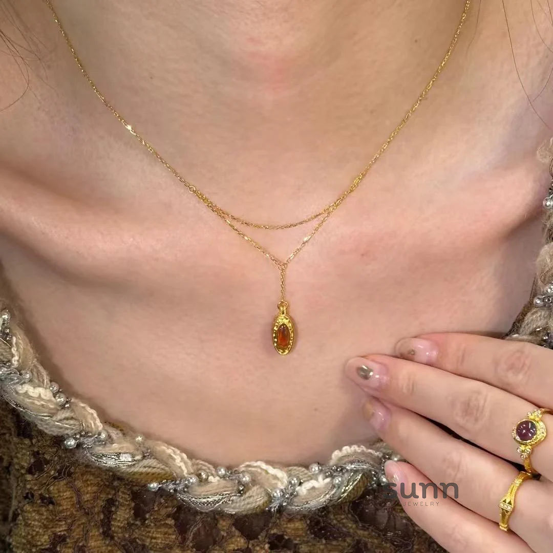 Mayte Caramel Star Layered Necklace