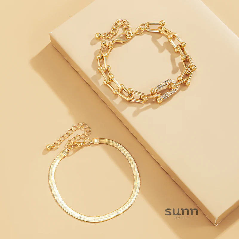 Mckenzie Flat Chain Bracelet Set