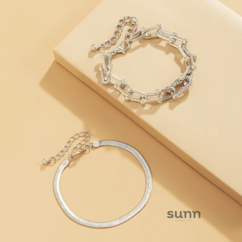 Mckenzie Flat Chain Bracelet Set