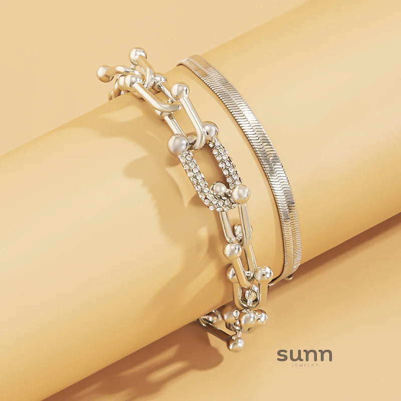 Mckenzie Flat Chain Bracelet Set