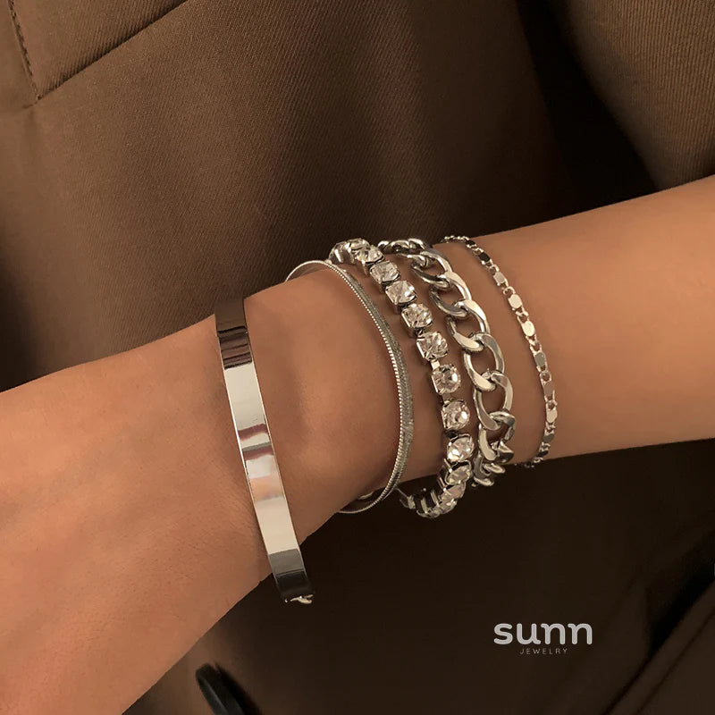 Meena Layered Sparkle Bracelet Set