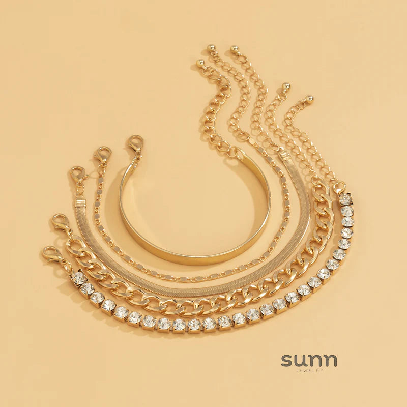 Meena Layered Sparkle Bracelet Set