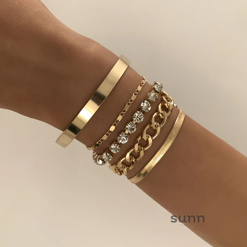 Meena Layered Sparkle Bracelet Set