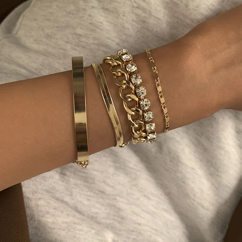 Meena Layered Sparkle Bracelet Set