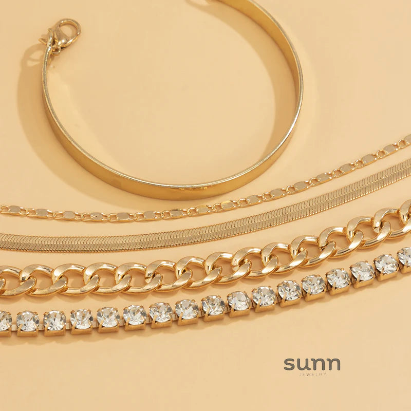 Meena Layered Sparkle Bracelet Set
