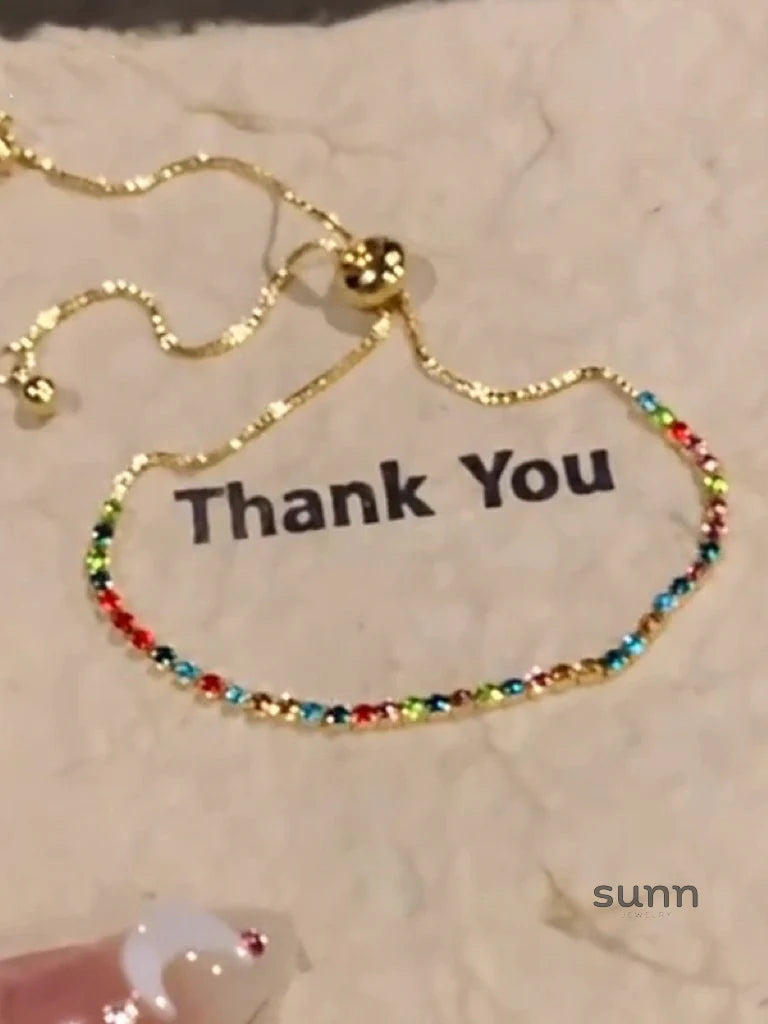Meera Dainty Rainbow Zircon Bracelet