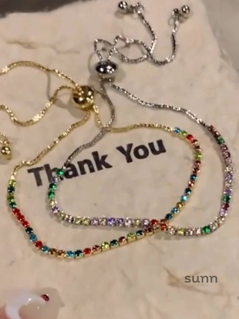 Meera Dainty Rainbow Zircon Bracelet