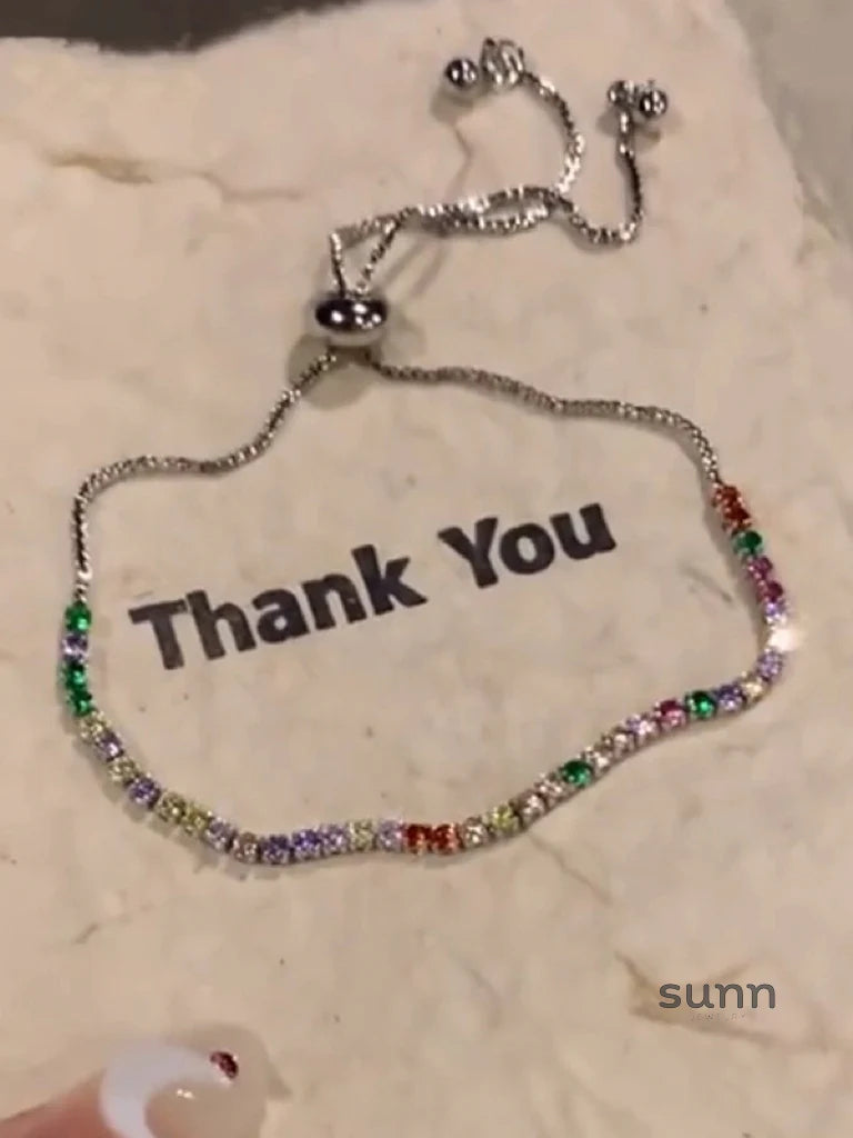 Meera Dainty Rainbow Zircon Bracelet