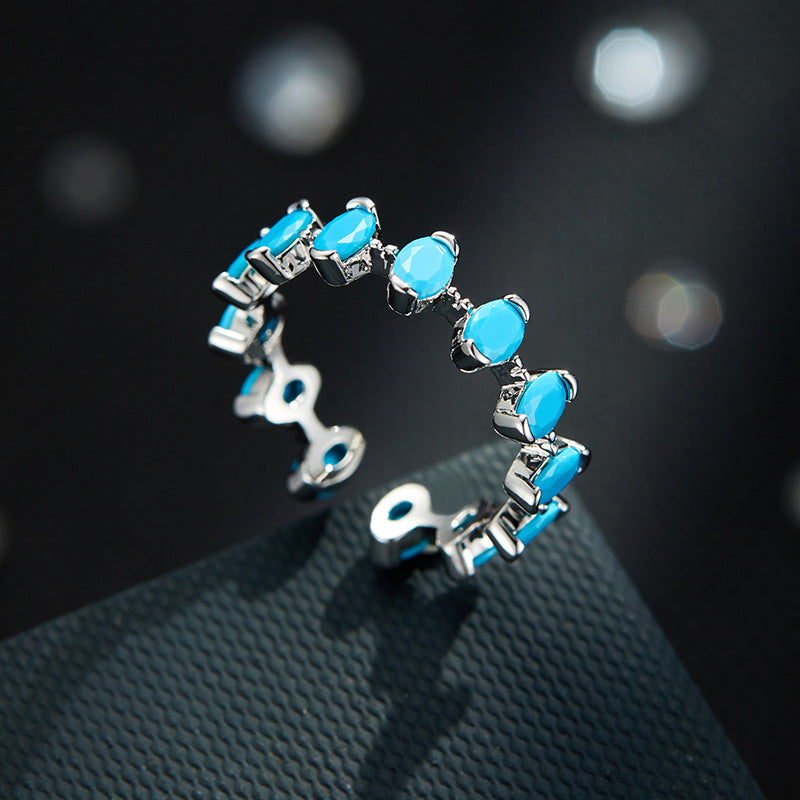 Meghan Turquoise Open Ring [50KOMGP7]