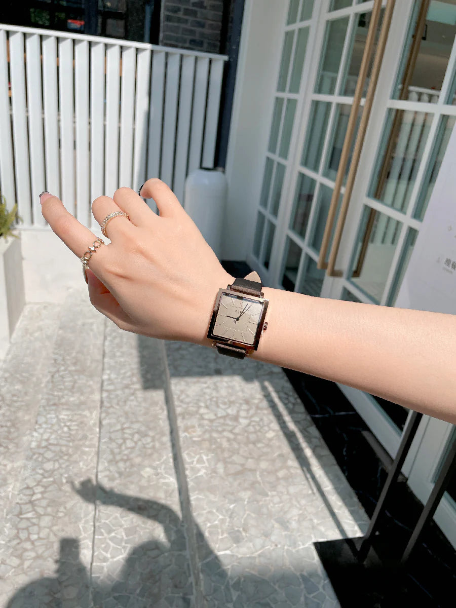 Mehlani Square Leather Watch