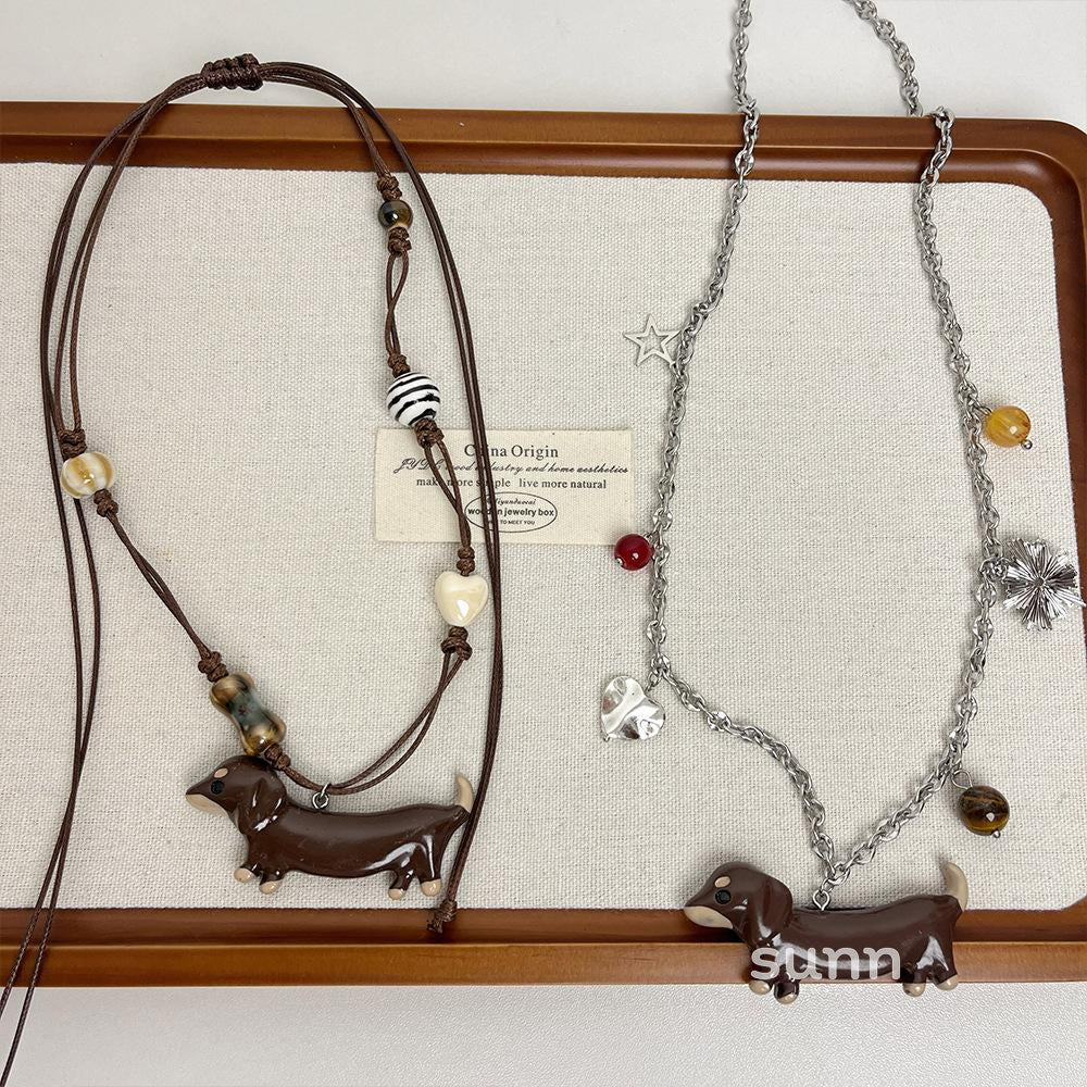 Meira Dachshund Sweater Necklace [W6W51UE9]