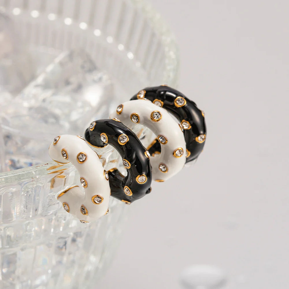 Meira Enamel C-Hoop Earrings
