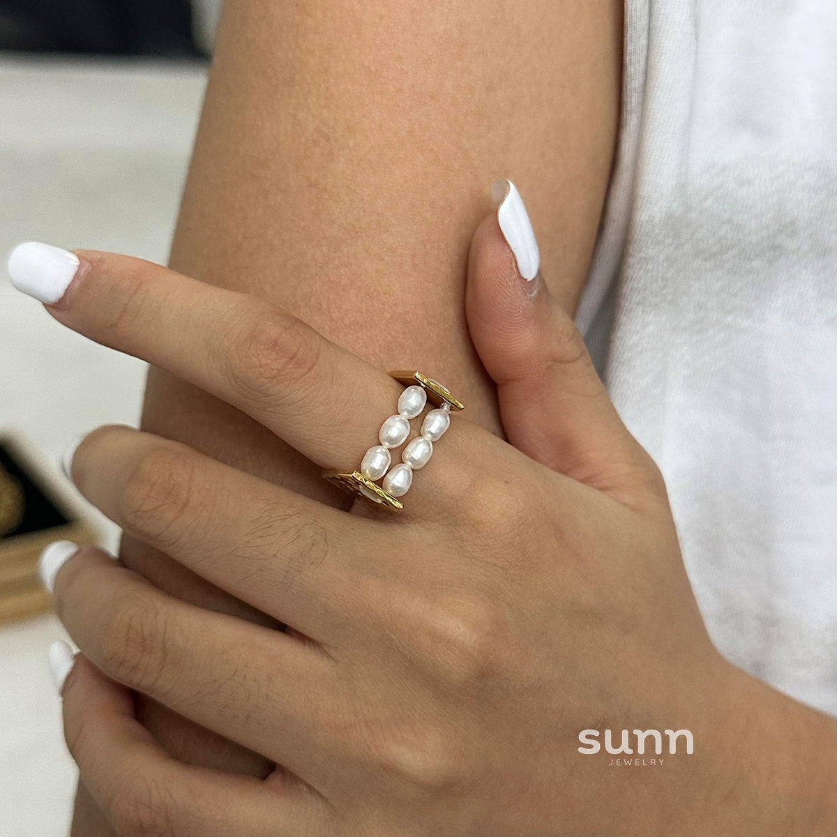 Meklit Pearl Accent Ring [E0CZAEMG]