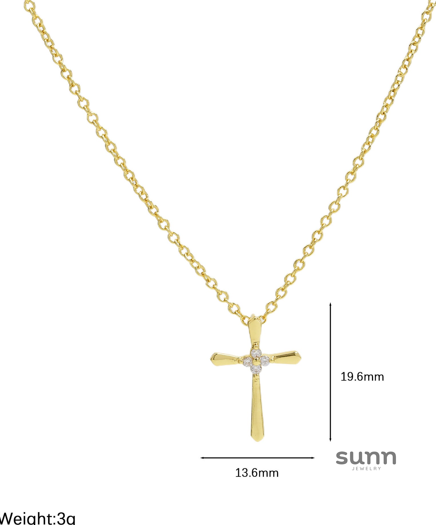 Mela Birthstone Cross Necklace [8ILMJONL]