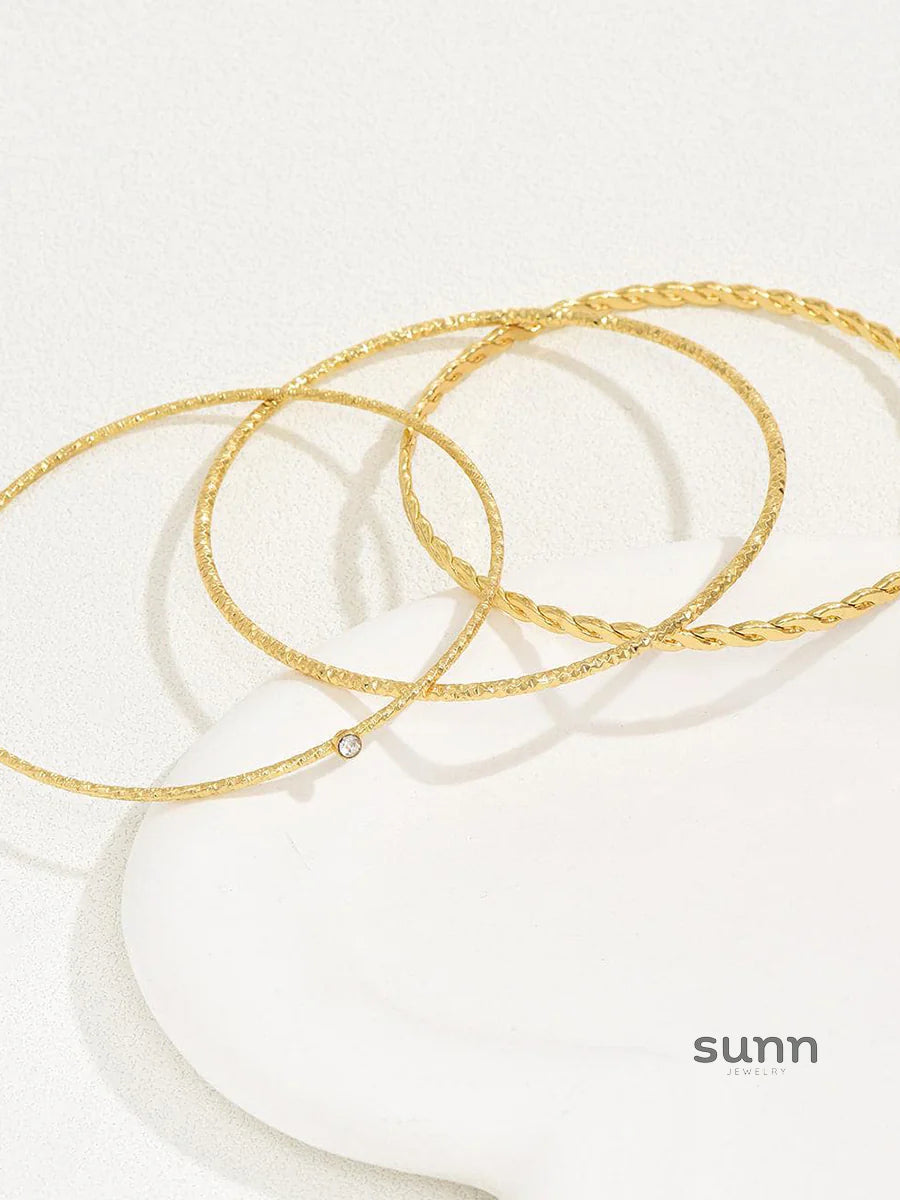 Melania Twisted Rhinestone Bracelet Set
