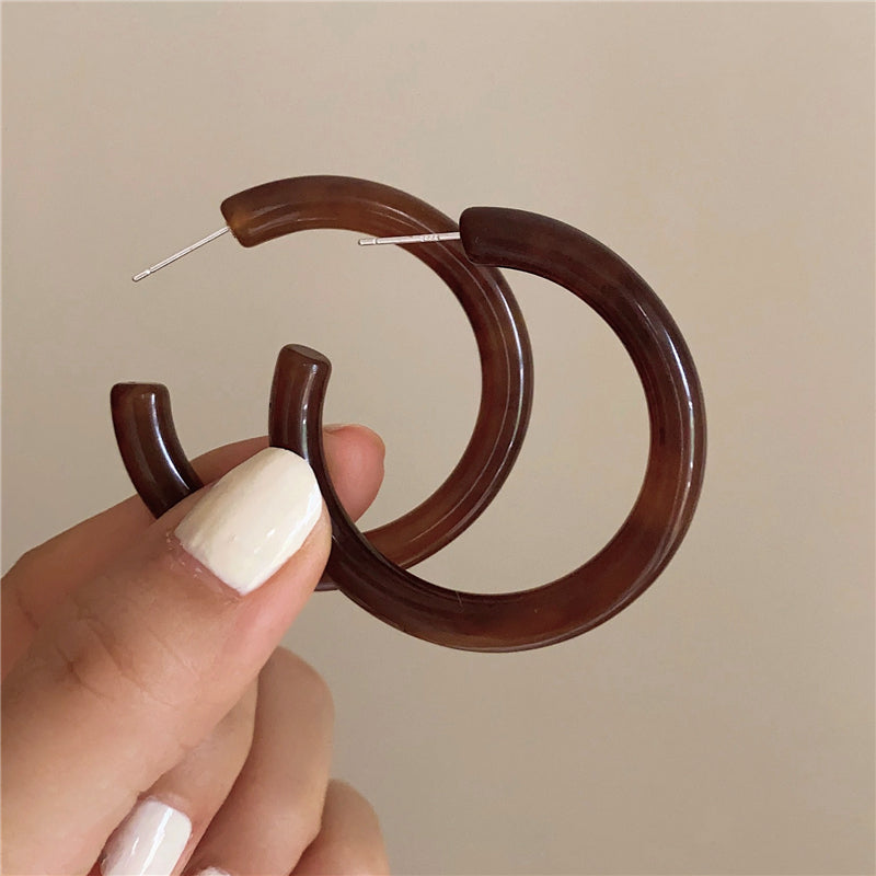 Melia Smudged C-Hoop Earrings [E90OL4O6]