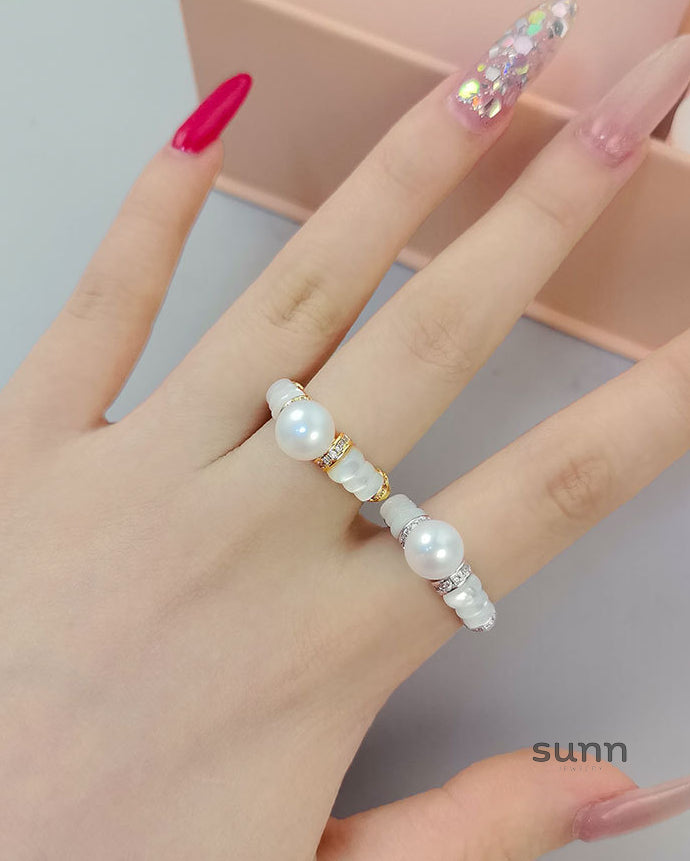 Meliah Pearl Adorned Open Ring [3YR879MD]