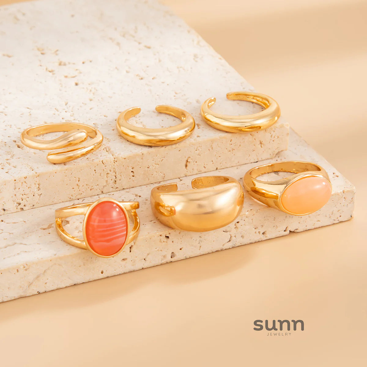 Melisa Open Gemstone Ring Set
