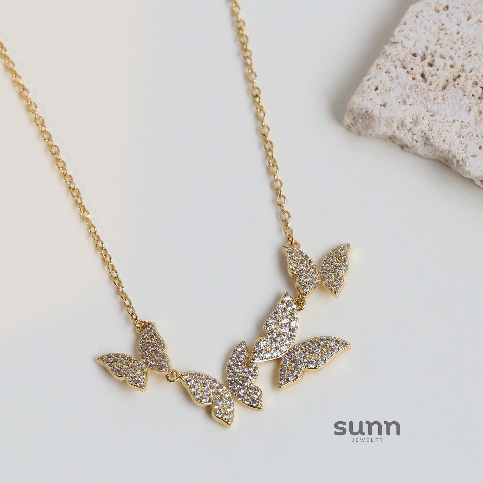 Melodie Encrusted Butterfly Necklace [ZHLPPF8G]