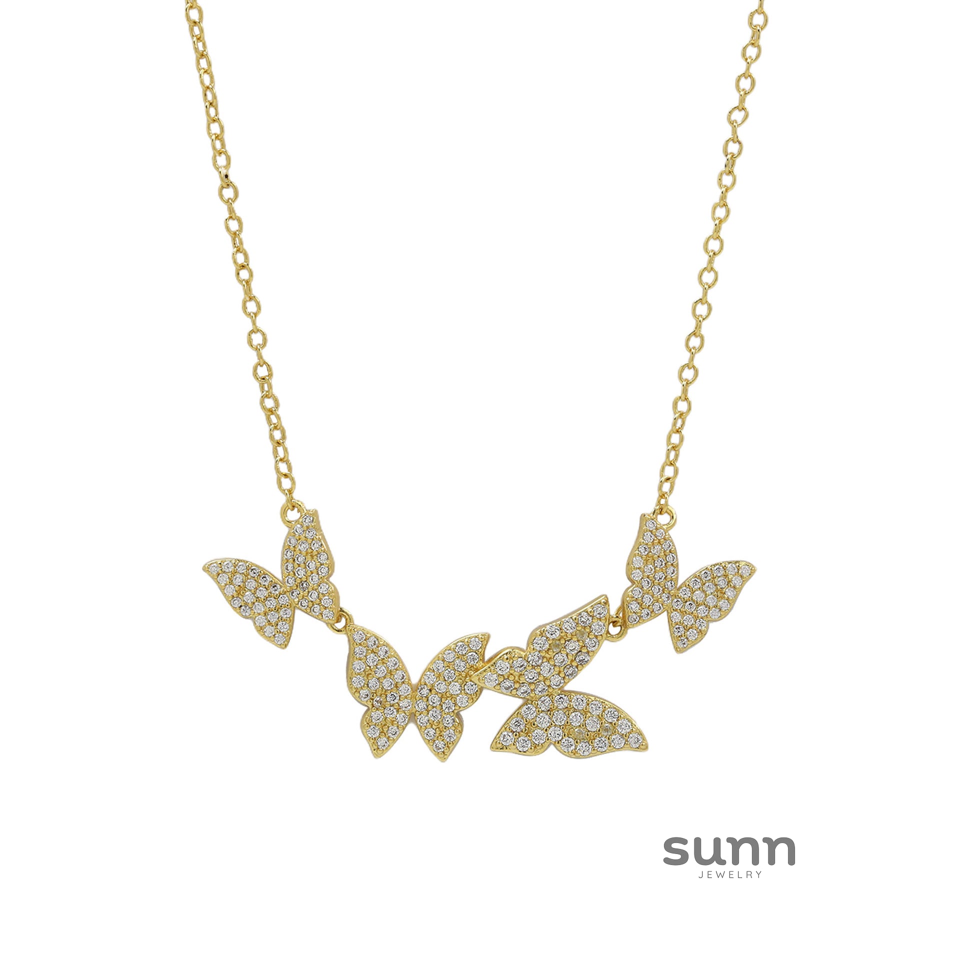 Melodie Encrusted Butterfly Necklace [BUPSMLVD]