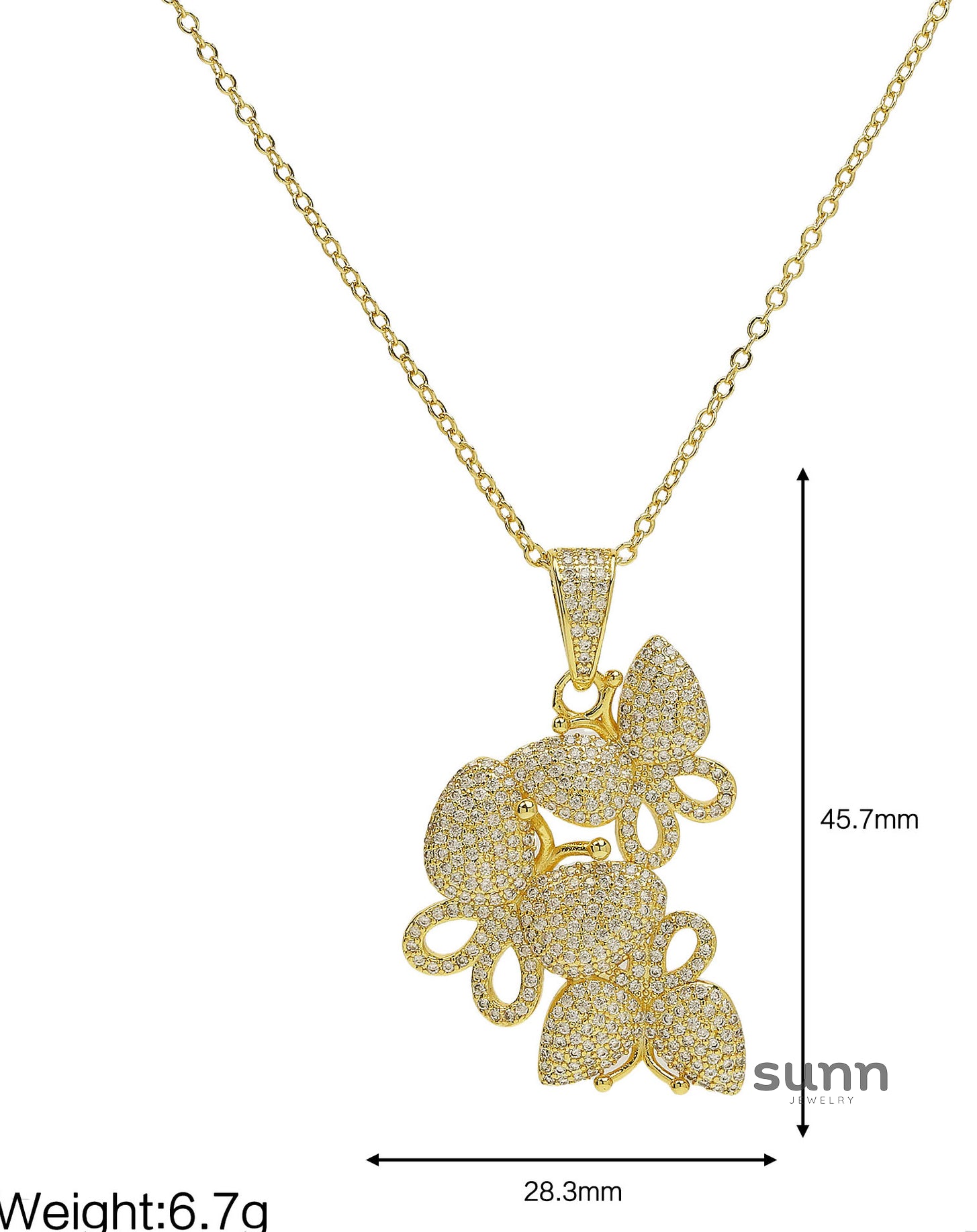 Melodie Encrusted Butterfly Necklace [KMFUL2J8]