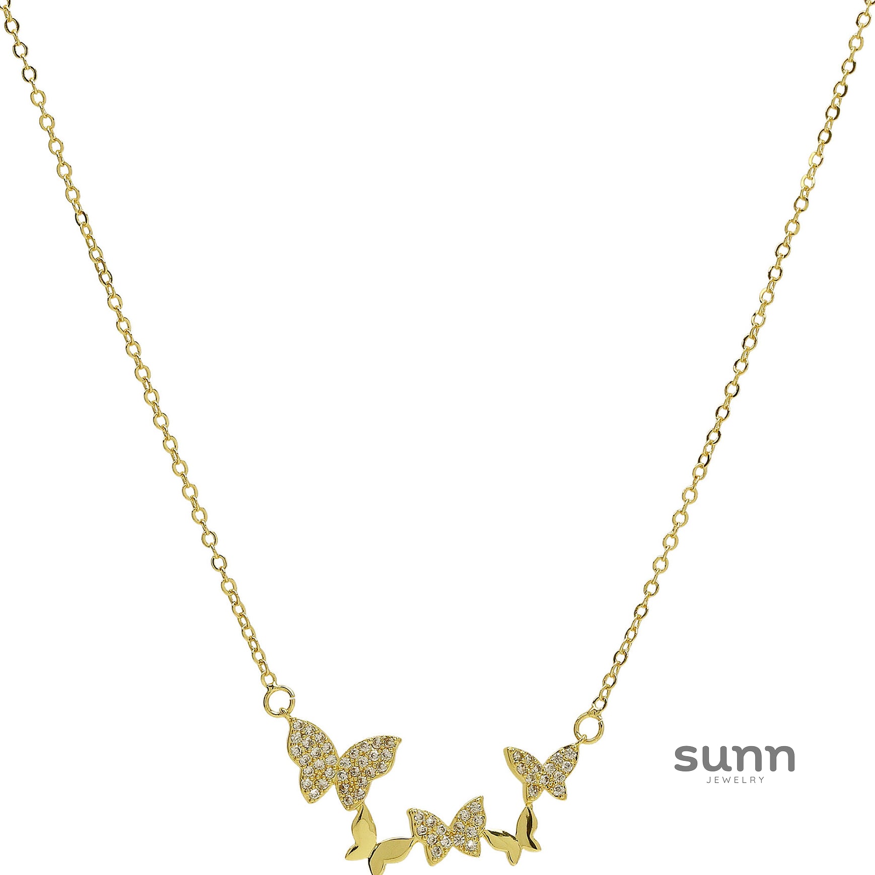 Melodie Encrusted Butterfly Necklace [4U1KHTAK]