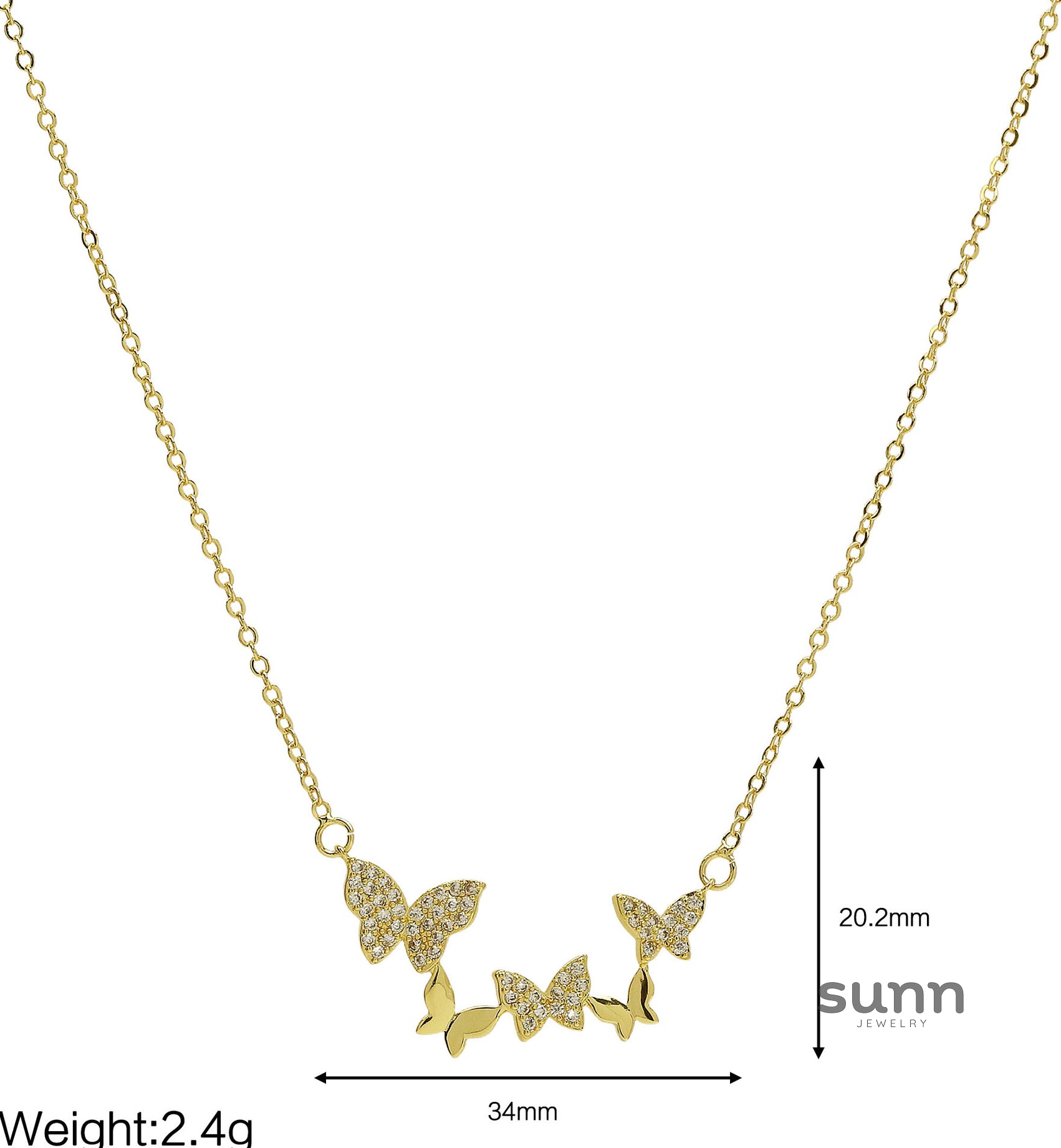 Melodie Encrusted Butterfly Necklace [BWEWX4HU]