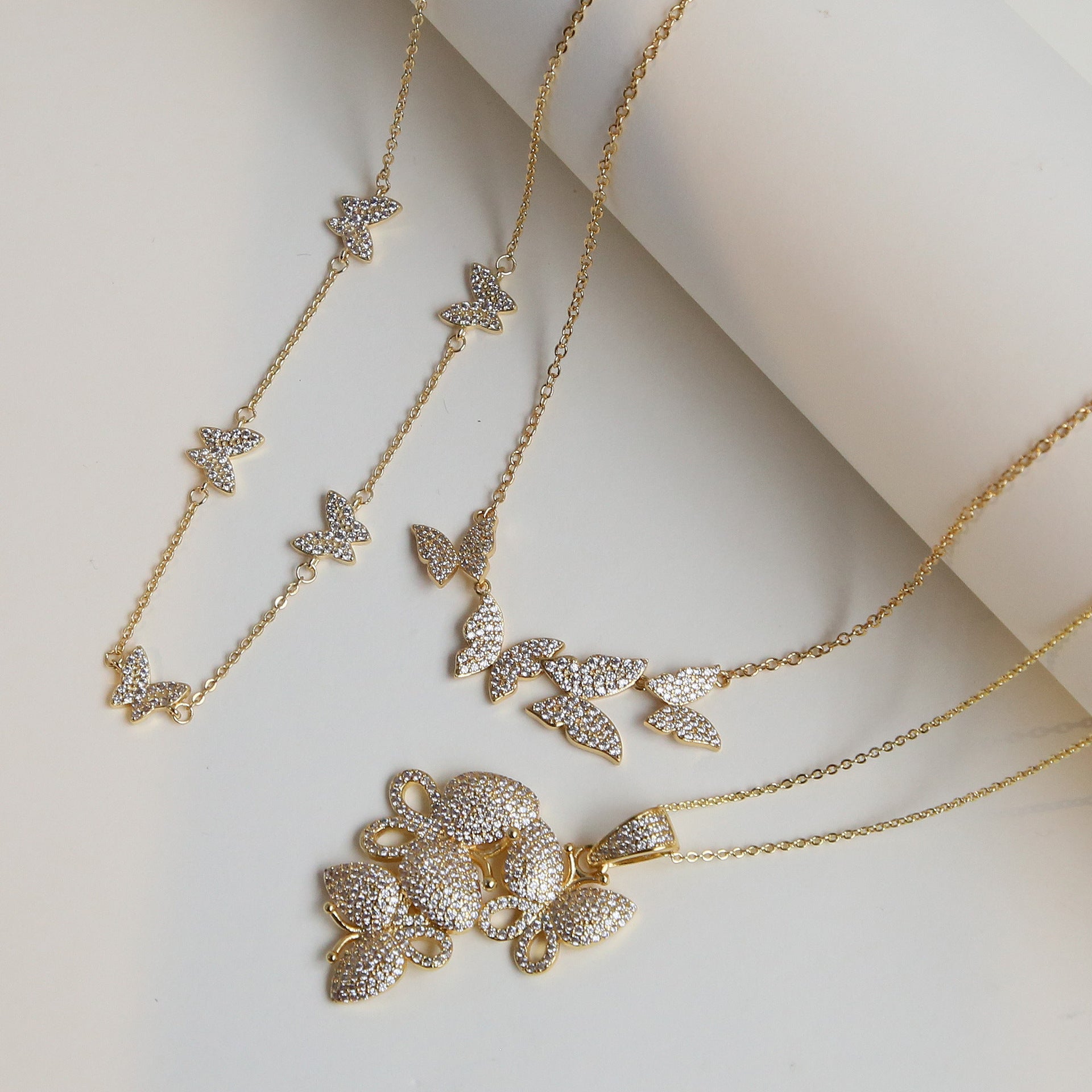 Melodie Encrusted Butterfly Necklace [K7IJY11M]