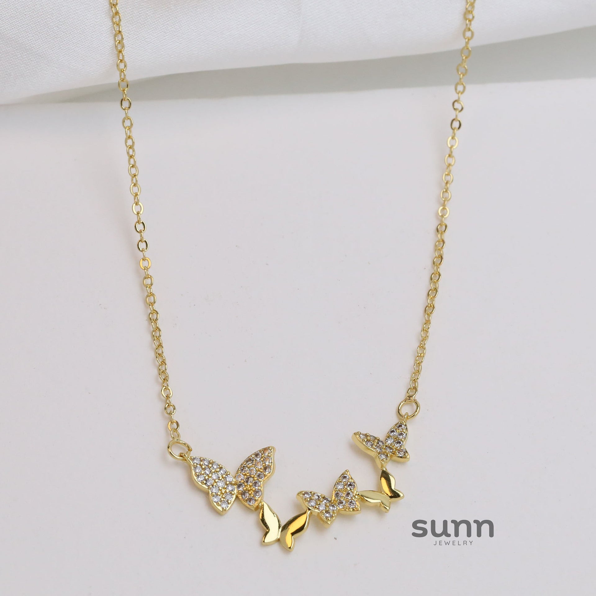 Melodie Encrusted Butterfly Necklace [N5ENJ128]