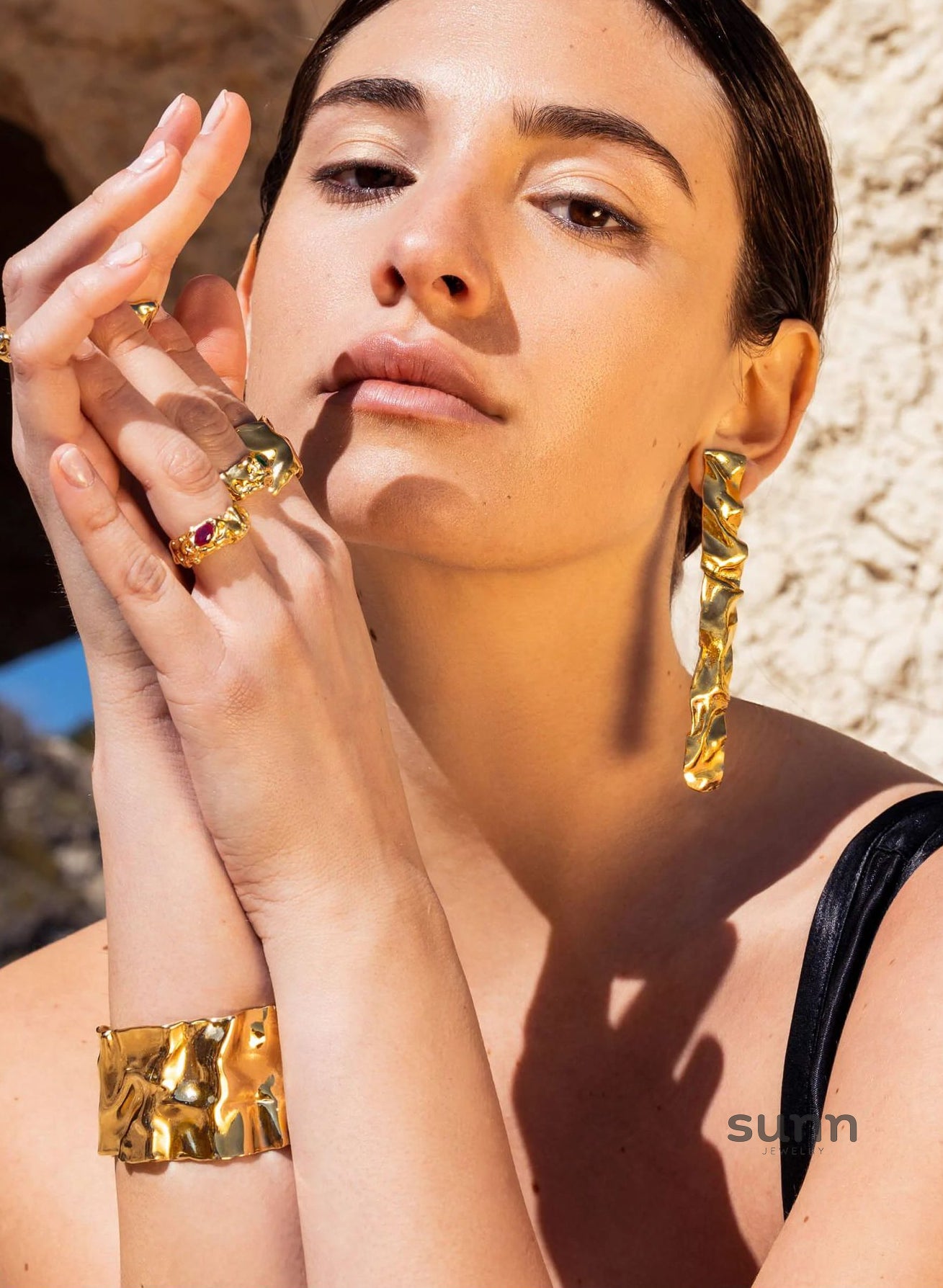 Melonie Irregular Gold Bangle [4OOBNYZK]