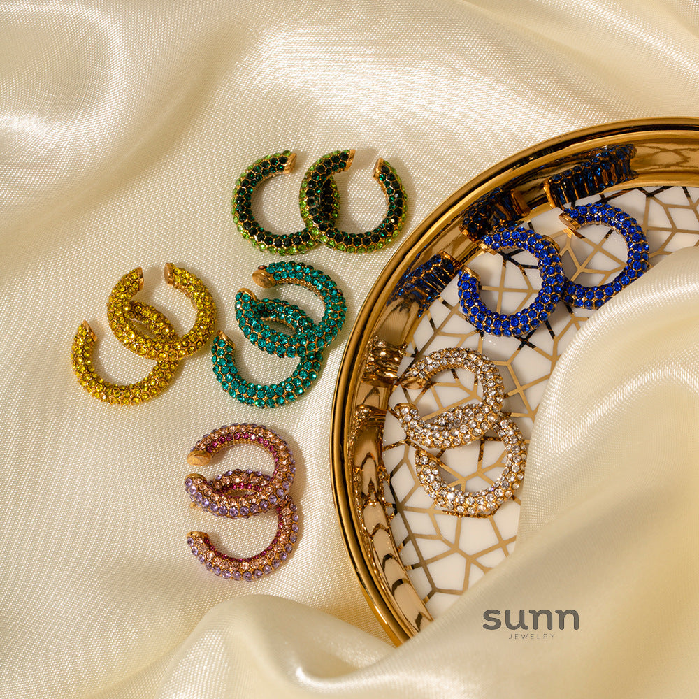 Melony Serpent Diamond Earring Set [Y7GOZDGS]