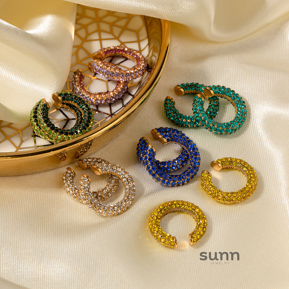 Melony Serpent Diamond Earring Set [UM8OXVME]