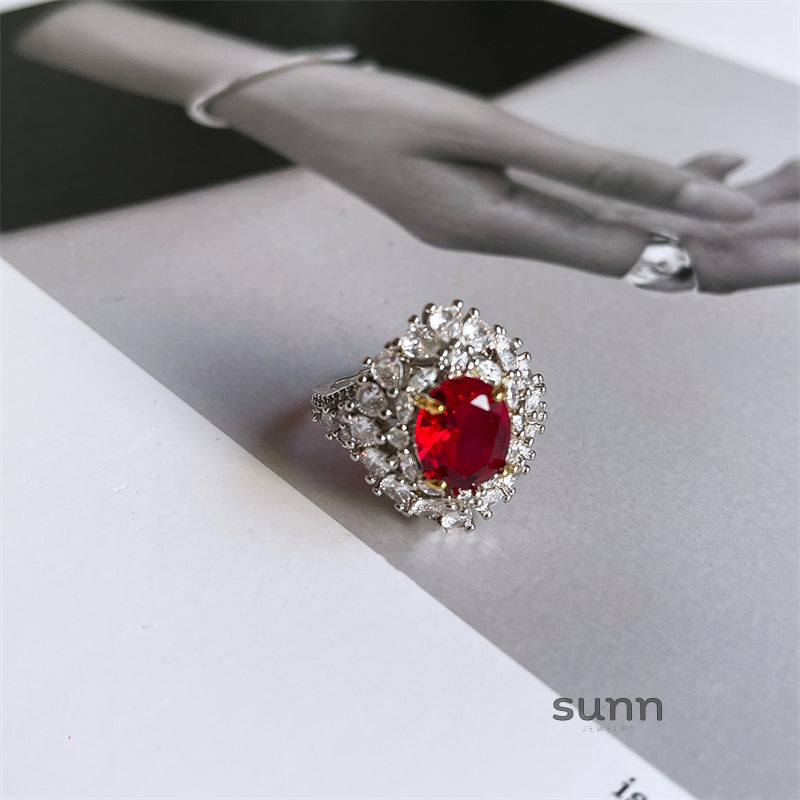 Mercedez Ruby Open Ring [CAA3H42V]
